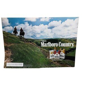 1981 Marlboro Country Cowboys Horses 2 Page Print Ad Vintage